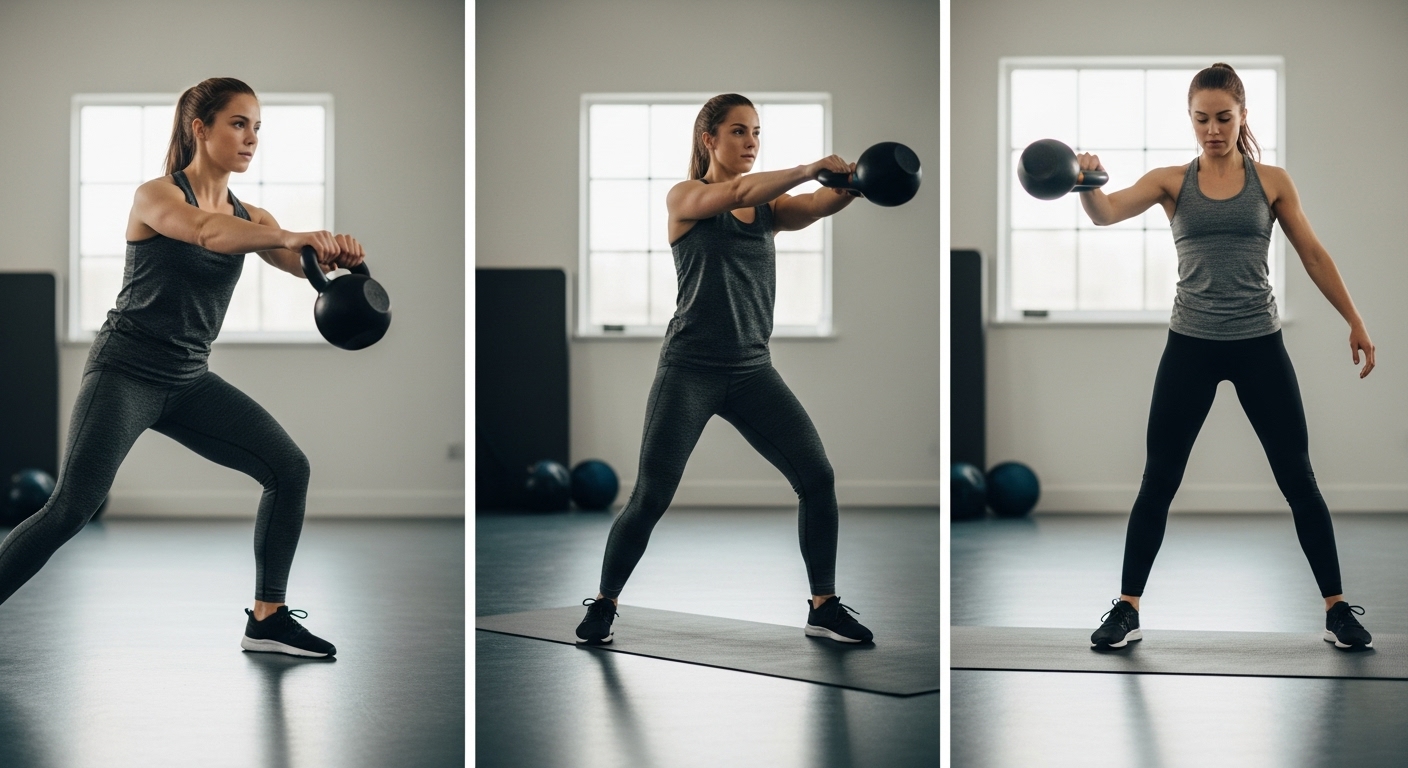 Strength and cardio workout visuals showing benefits of a 30-minute full-body routine.